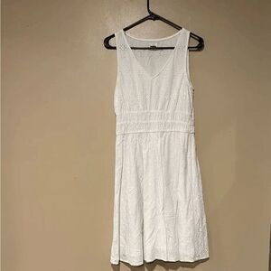 Nicole Miller New York Dress Sleeveless White Eyelet Cotton S Beach Vacation